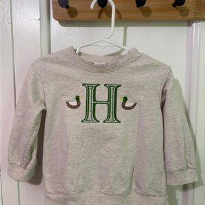 H&M Cream Sweatshirt with Green 'H' and Brown Duck Accents